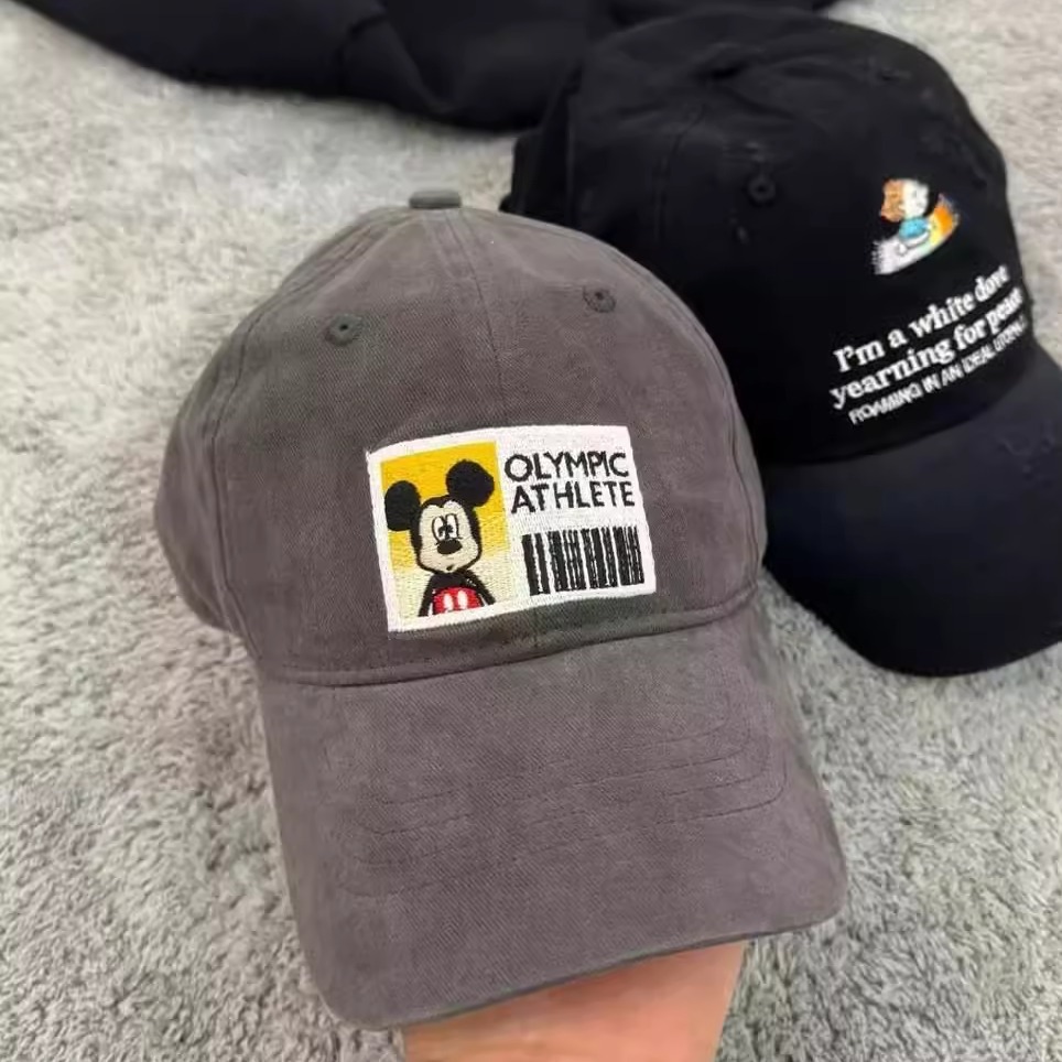 PUREY米奇刺绣弯檐鸭舌帽