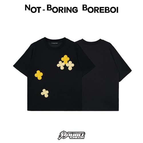【Not-Boring Boreboi】3D Yarn Cross Tee十字毛线绣片短袖T恤