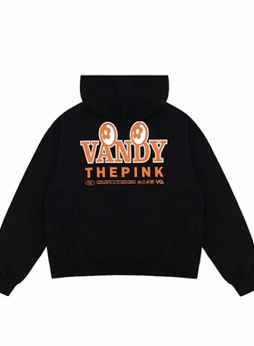 【官方正品】VandyThePink 橙色印花拉链开衫卫衣 男女同款