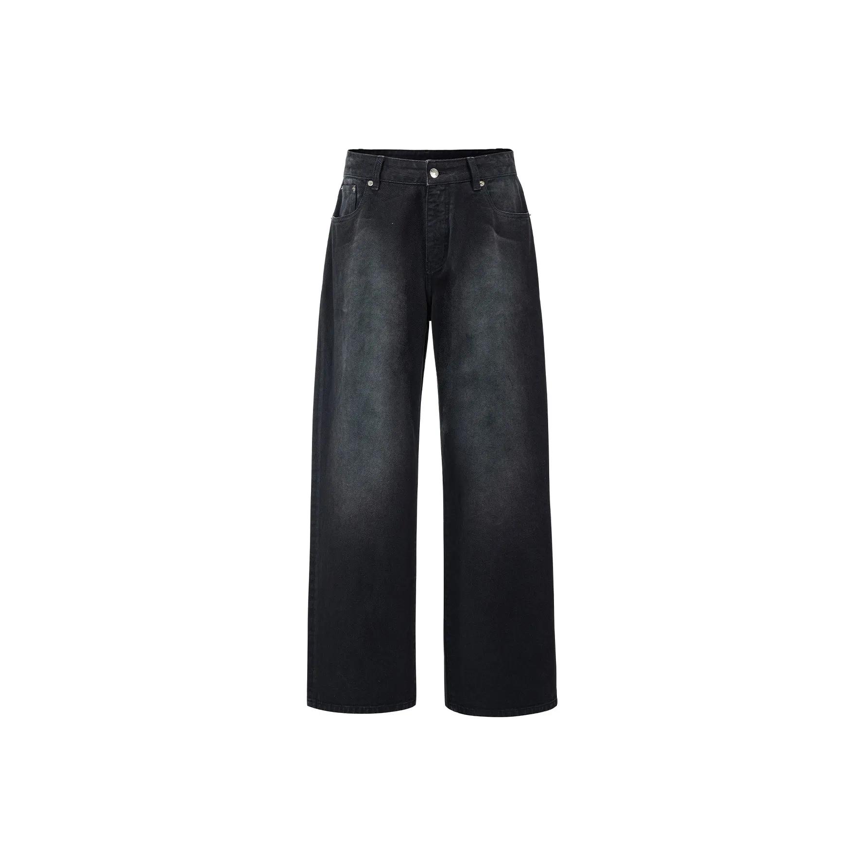 GOODBRAND口袋拼皮微喇牛仔裤