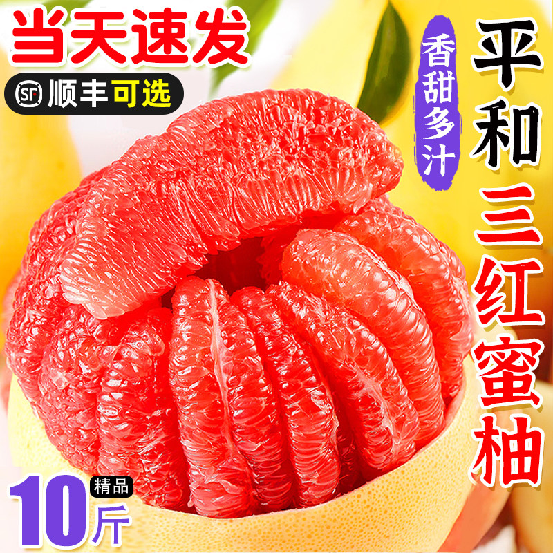 正宗福建平和柚子红心柚三红蜜柚红肉中秋礼盒甜管溪时令新鲜水果