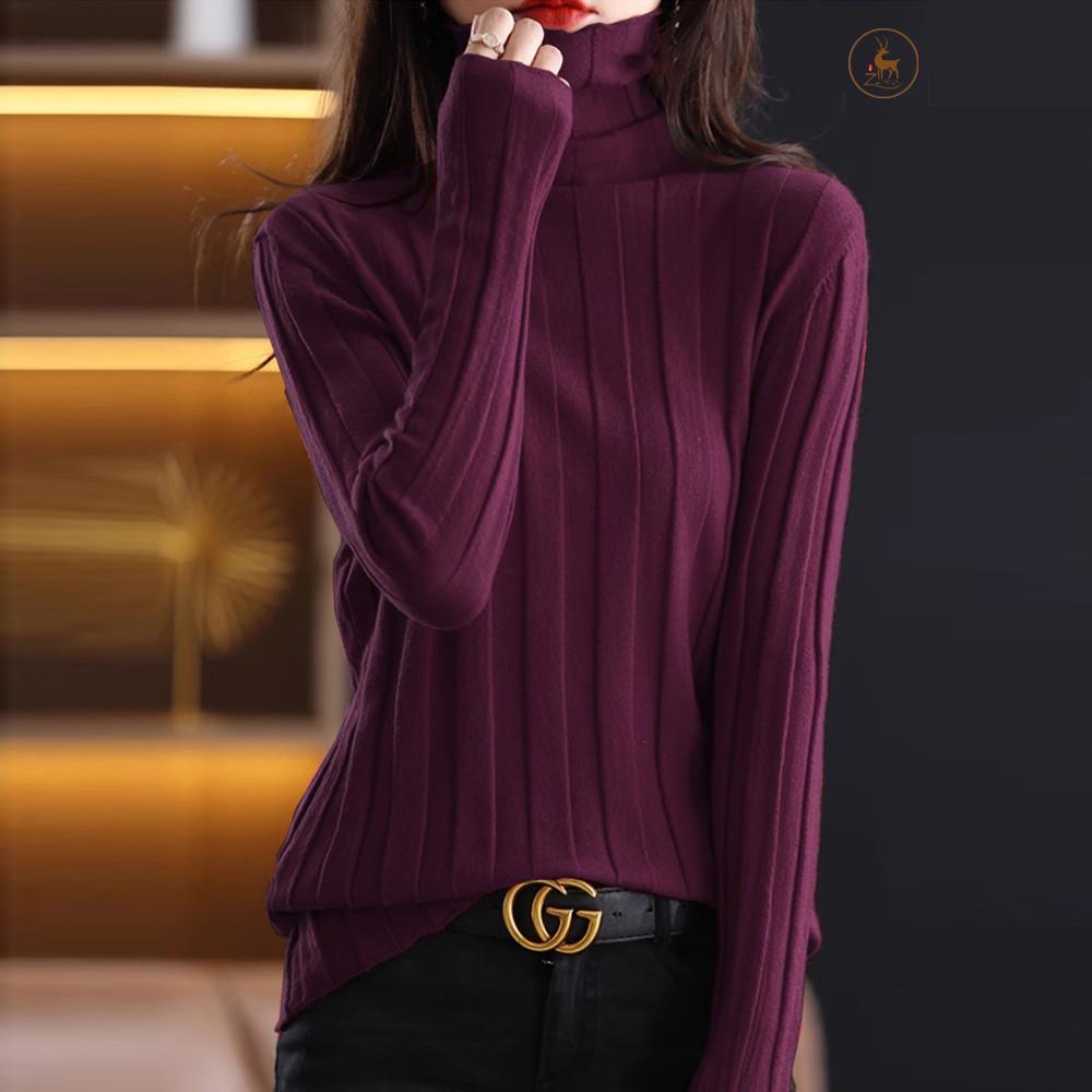 坑条加厚高领打底衫针织衫毛绒衫微胖MM内搭显瘦新款堆堆领毛衣女