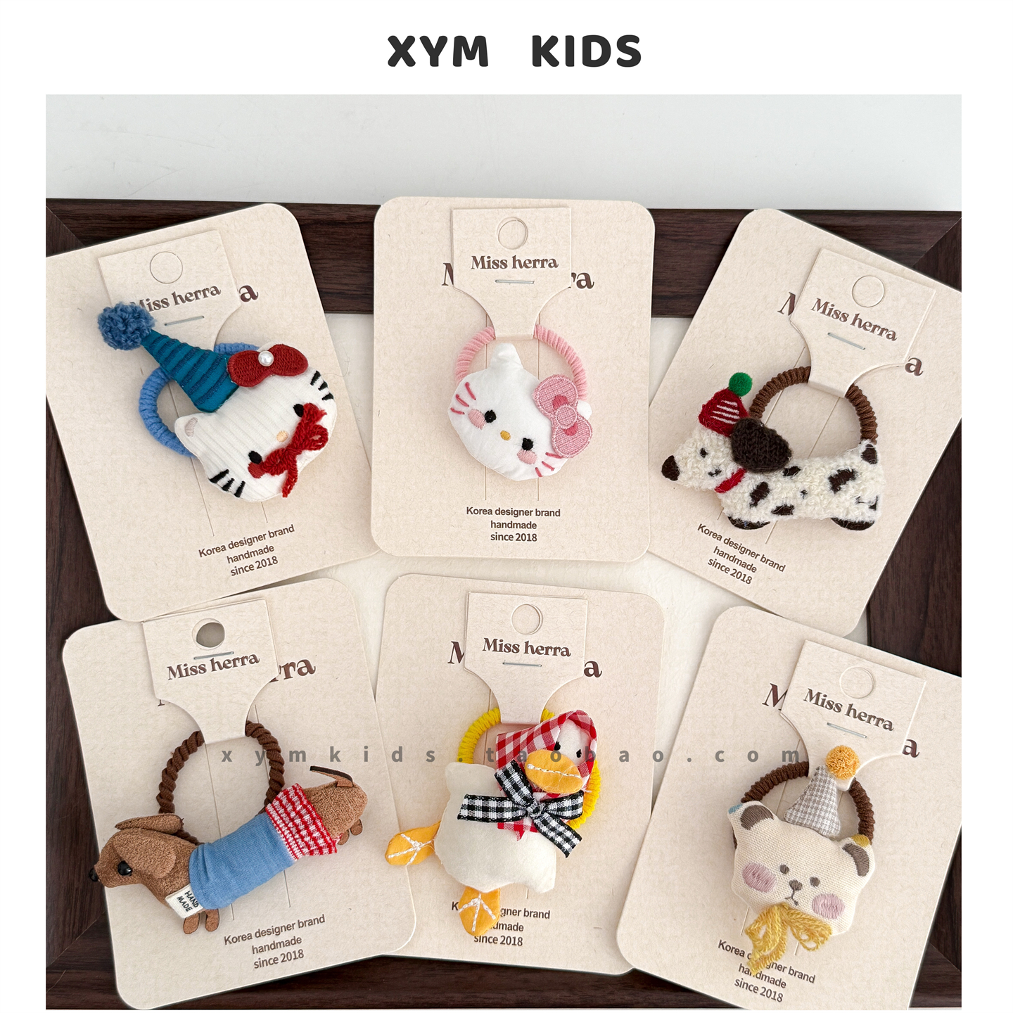 女宝可爱布艺腊肠狗动物发圈