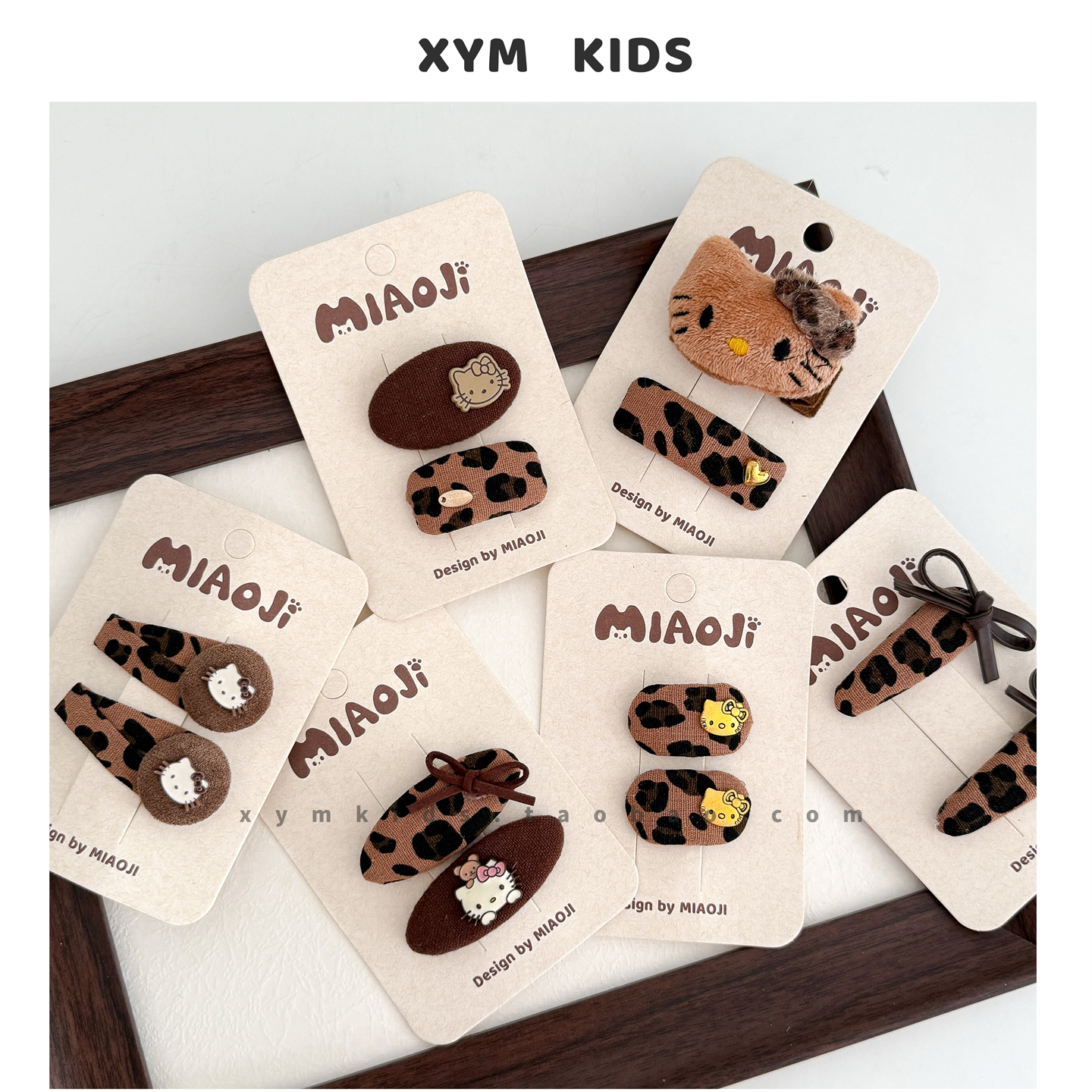 豹纹kt猫咪儿童发夹碎发侧边BB夹