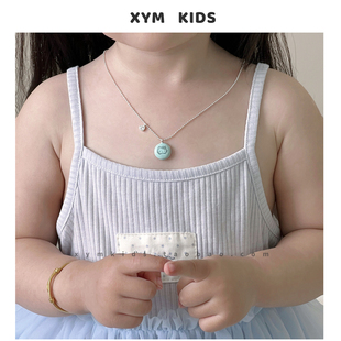 糖豆Kitty~韩系儿童凯蒂猫项链女宝宝多巴胺圆豆锁骨链小公主配饰