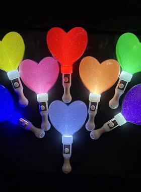 荧光棒爱心五角星闪光棒演唱会道具定制图文LOGO促销礼品活动气氛