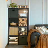 实木儿童客厅置物书架落地家用黑白自由组合八格子收纳柜卡莱克