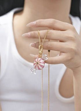 童真可爱饰品珐琅彩釉糖果吊坠甜美钥匙扣项链送人礼物心配饰