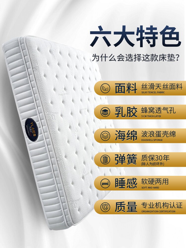 维也纳酒店床垫2.2米x超软压缩w卷包十大名牌五星级弹簧乳胶席梦