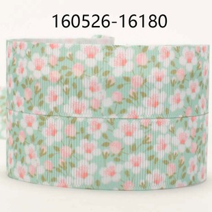 韩国彩色印刷织带 160526 16180螺纹织带DIY发饰缎带. 花U卉系