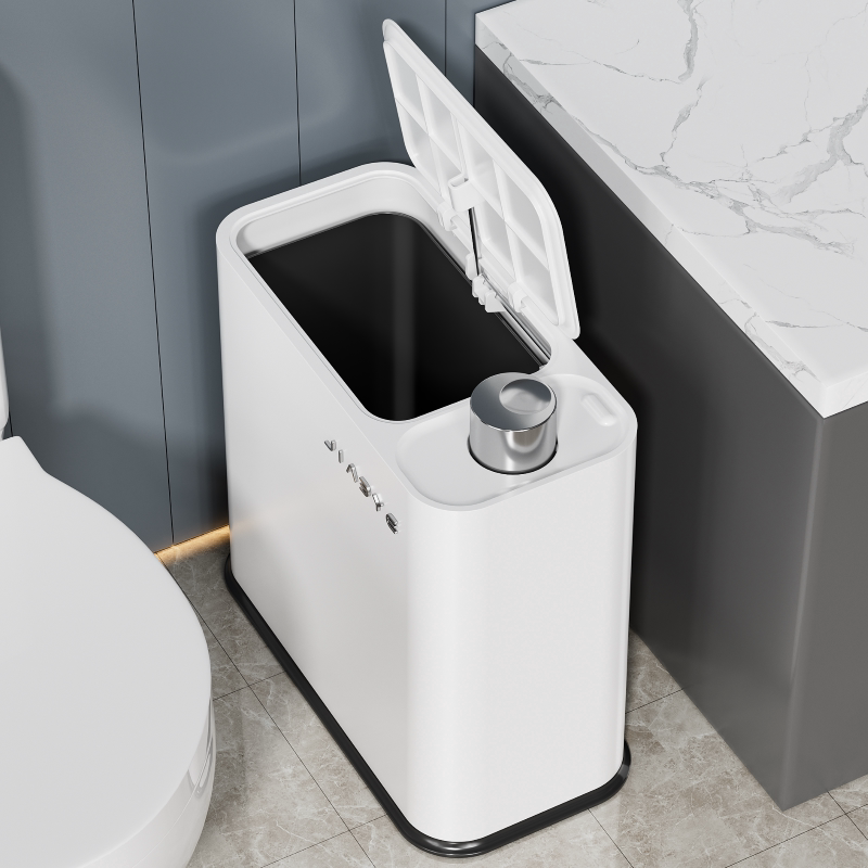 轻奢窄缝按压垃圾桶卫生间专用厕所2025新款夹缝家用纸篓客厅带盖