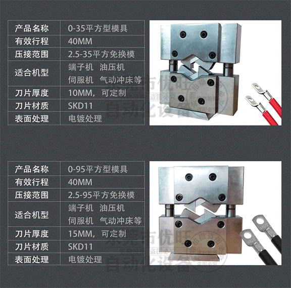 四边六边免换压接模具新能源开口六边形液压机6角模具端子机模具