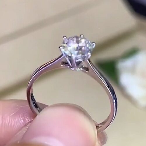 新款50-80-1克拉六爪钻石女戒指