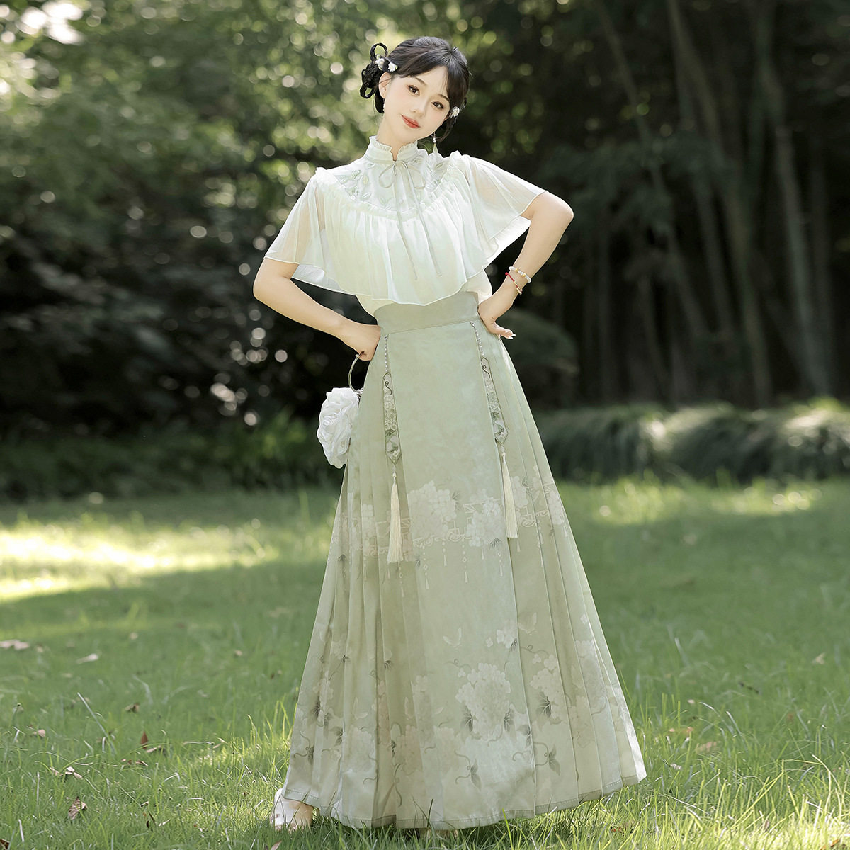 原创设计绣球海汉服女中国风改良汉元素上衣半裙套装9195,女装/女士精品,汉服套装,淘宝优惠券,粉丝福利购,淘宝优惠卷