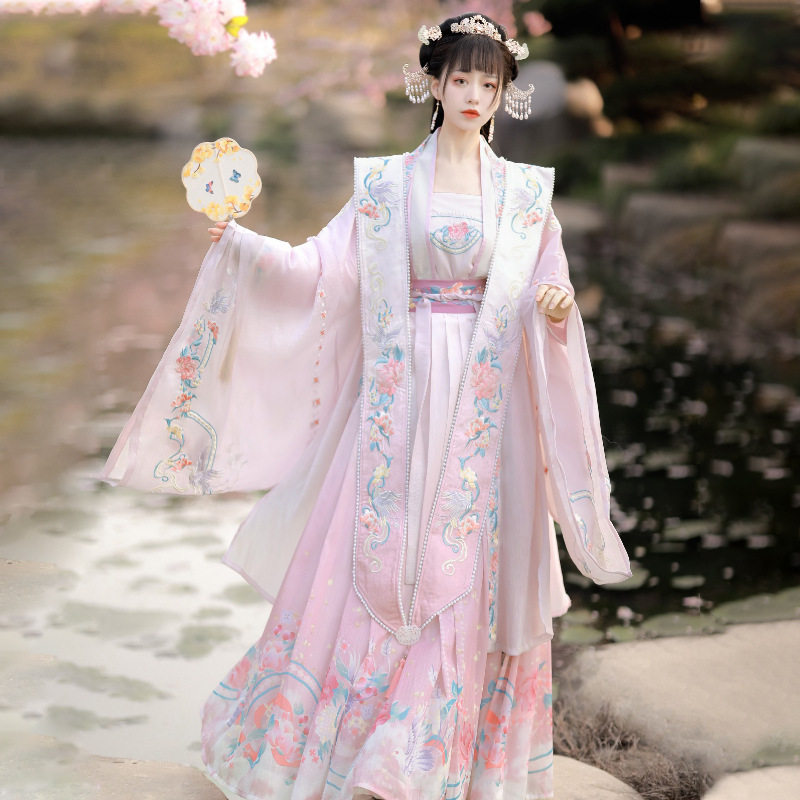 原创设计鸟语花香中国风春夏齐腰一片式褶裙汉服女五件套8269,女装/女士精品,汉服套装,淘宝优惠券,粉丝福利购,淘宝优惠卷