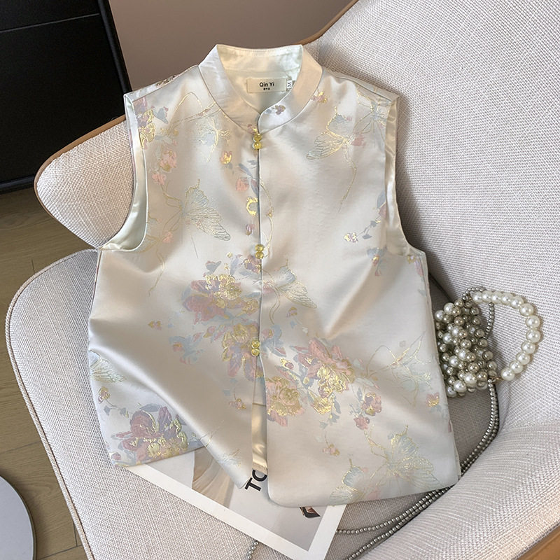 实拍新中式复古盘扣小圆领国潮民族风上衣马甲开衫重工刺绣女外套,女装/女士精品,汉服套装,淘宝优惠券,粉丝福利购,淘宝优惠卷