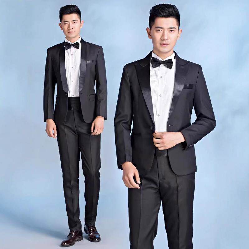 西装男士大合唱演出服燕尾服歌手主持人红歌会庆典伴郎团衬衫套装