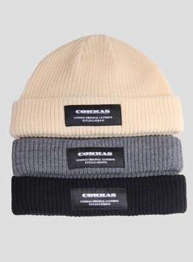 Commas 原创潮牌帽子男毛线帽秋冬新款百搭针织帽女美式街头冷帽
