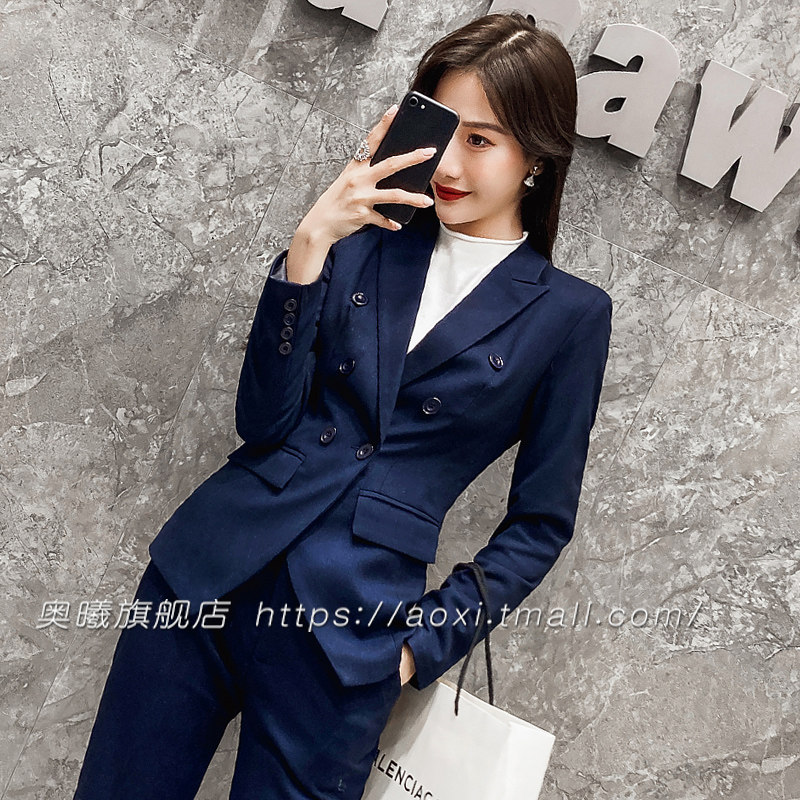 黑色西装套装女2024新款春季气质小个子高级感职业工装西服外套装