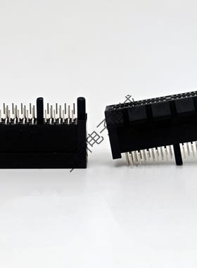PCIE显卡 插槽卡槽连接器 36PIN开槽 1X 塑胶柱开槽 黑色 连接器
