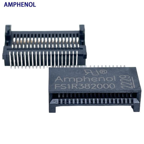 AMPHENOL安费诺FS1-R38-2000 QSFP+ 28P 100G 90度母座连接器