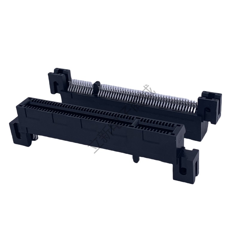 PCIE插槽卡槽 夹板式98pin 带耳带锁孔插槽卡槽有柱PCIE插座显卡