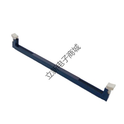 台式电脑内存插槽 DDR4 288PIN 立式贴片 黑体白耳连接器