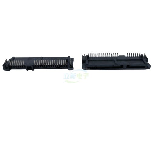 SATA连接器 7+15P 22P 母座 90度弯针插板卧式硬盘接口4.2H板上