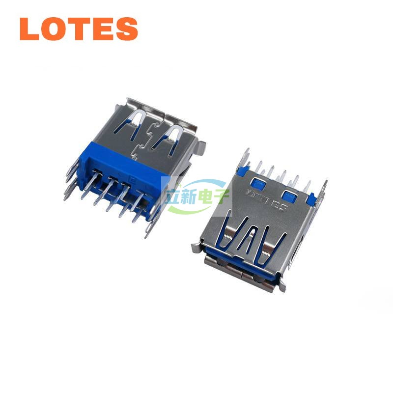 LOTES ABA-USB-126 原厂正品连接器 USB3.0接口 A型 单层直立式