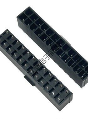 W4202VT-2X12 ATX 4.2mm间距 2*12P空心针 24PIN黑色立式插针