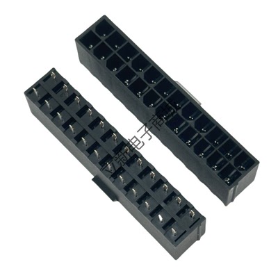 W4202VT-2X12 ATX 4.2mm间距 2*12P空心针 24PIN黑色立式插针