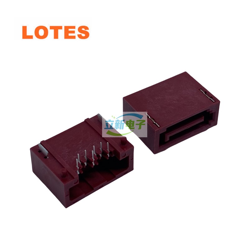 红色SATA固态硬盘连接器LOTES