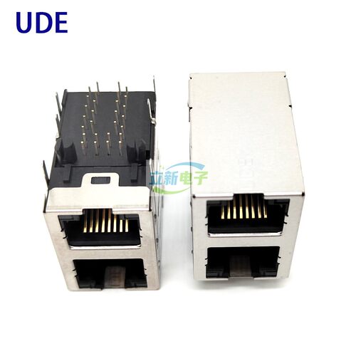 UDE S32-AC-0002 双层RJ45带千兆滤波器 带灯 原厂正品进口连接器