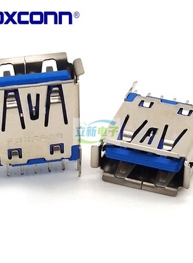 Foxconn/富士康 UEA0112C-4EH1-4F  USB3.0 直插 蓝胶 180° 现货