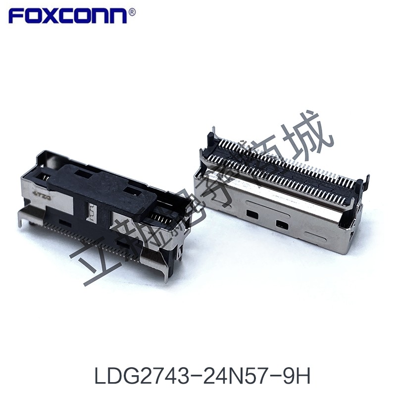Foxconn富士康LDG2743-24N57-9H立式贴片74PIN母座带定位脚连接器 - 实物图