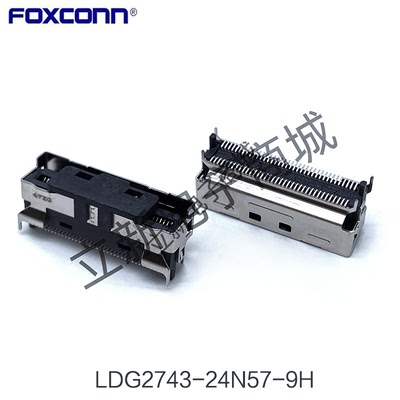 Foxconn富士康LDG2743-24N57-9H立式贴片74PIN母座带定位脚连接器