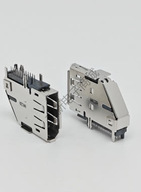 Display Port接口20PIN侧插式DP显示器插座插槽座子 90度带定位柱