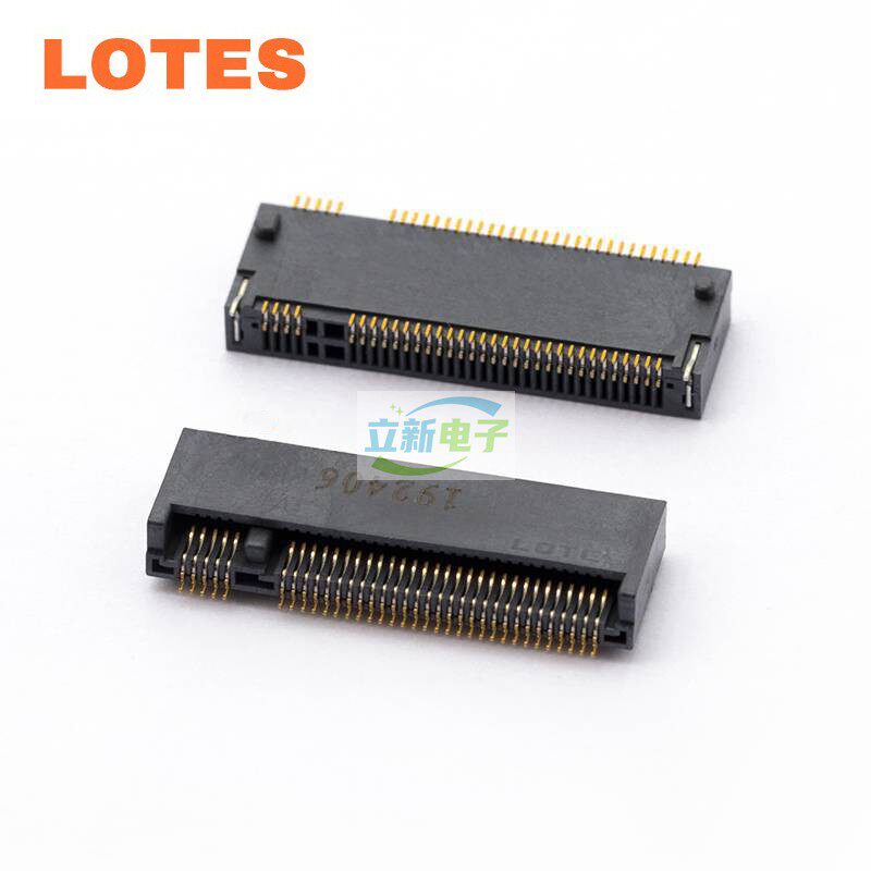 LOTES APCI0437 连接器 M.2固态硬盘接口 H=3.2mm M-KEY 黑色NGFF