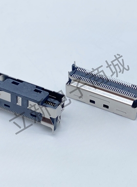 全新富士康 MCIO 74PIN 立式贴片母座带定位脚高速传输连接器