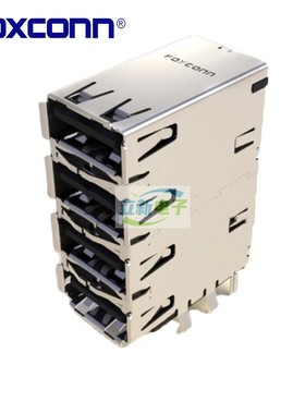 Foxconn/富士康UB1112C-QDDF-4F 4层USB2.0无弹片插座 原厂接插件