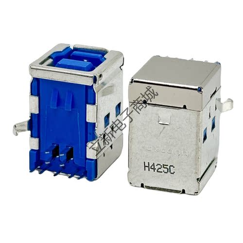 富士康原装 UEB1112C-2AK1-4H USB3.0 9P 90度 B型母座蓝胶 现货