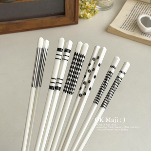 ins陶瓷筷子一双家用高档抗菌防霉餐具一人一筷专用食品级分餐筷