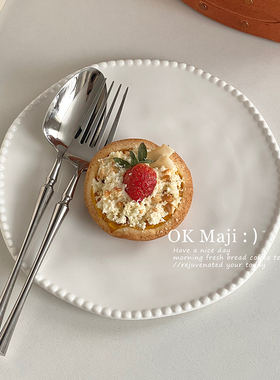 高级感陶瓷甜点盘子白色菜盘果盘西餐牛排餐盘平盘水果甜品蛋糕盘