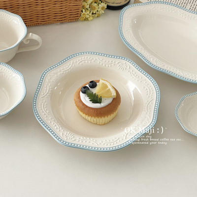 法式精致浮雕西点甜品盘