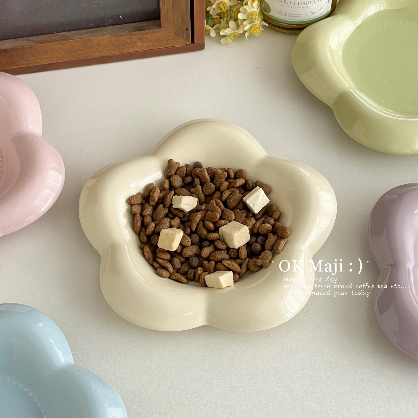 狗碗狗盆防打翻陶瓷狗食盆猫碗猫咪水碗狗狗碗幼犬幼猫可爱小狗碗