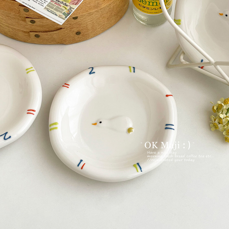 ins风甜品盘精致漂亮的浮雕早餐盘女生家用可爱高颜值陶瓷蛋糕盘,餐饮具,盘,淘宝优惠券,粉丝福利购,淘宝优惠卷