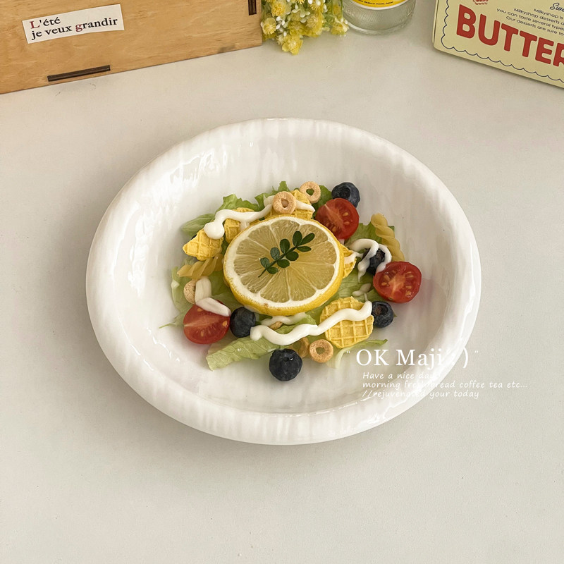 蔬菜沙拉盘白色高级感新款汤盘深盘大盘子高颜值大号水果沙拉盘,餐饮具,盘,淘宝优惠券,粉丝福利购,淘宝优惠卷
