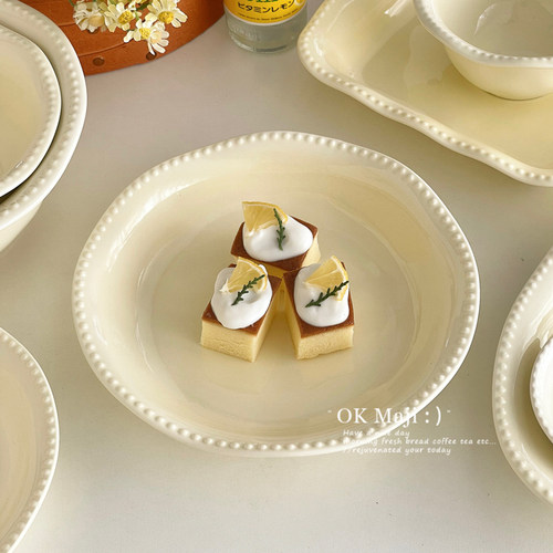 奶油风高级感陶瓷盘子