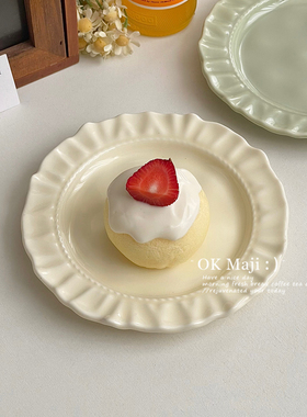 ins风6寸小盘子高级感甜点碟子餐具陶瓷餐盘可爱甜品盘精致蛋糕碟