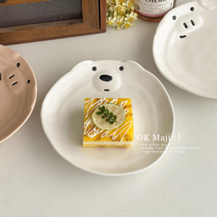 可爱陶瓷盘子家用菜盘高颜值儿童早餐盘稀奇古怪的餐具漂亮甜品盘